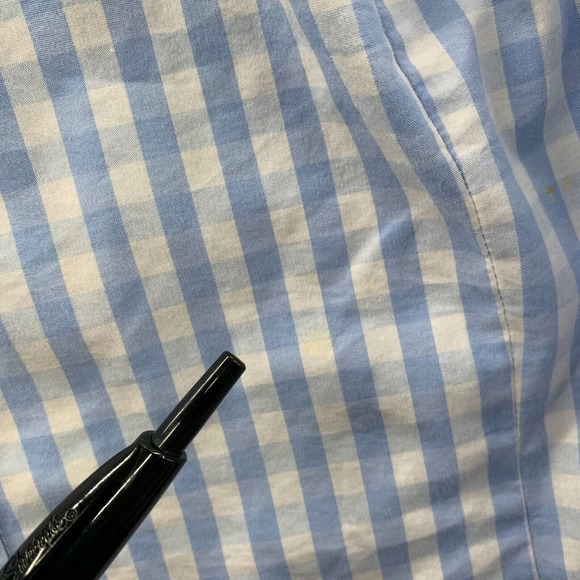 BASIC EDITIONS Shirt Womens 2X Button Up Blouse Top Plaid Long Sleeve Blue* - Picture 8 of 16